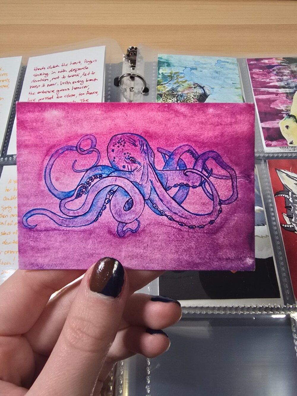 Giant Pacific Octopus Mini Art 🐙💧Charity Collection Print (Signed)